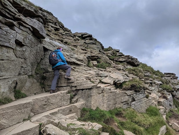 Gritstone scrambling on Pen-y-Ghent, quite a mountainous-feeling hill for these parts  © Chris Scaife