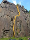 Tricky start and right traverse with vertical finish