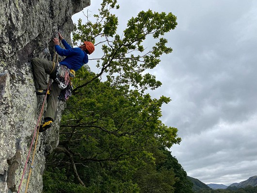 Simon Perry on p2 of P.S. at Shepherds crag  © isandyharper