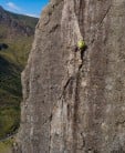 Airy climbing on Left Wall Dinas Cromlech