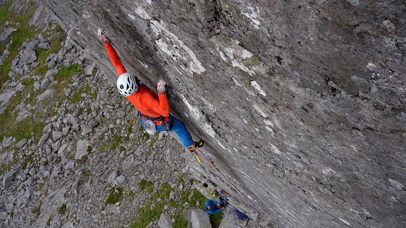 Dave MacLeod's latest addition to Ben Nevis: Mnemosyne E9 6c.   © Dave MacLeod