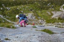 No rush for placing gear on Idwal Slabs