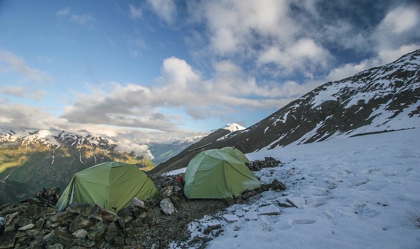 Camp high in Caucasus near Elbrus.   © Jason Sheldrake