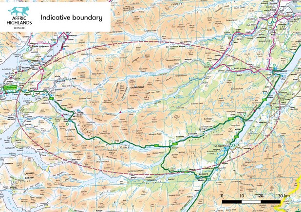 Affric Highlands map  © Trees for Life