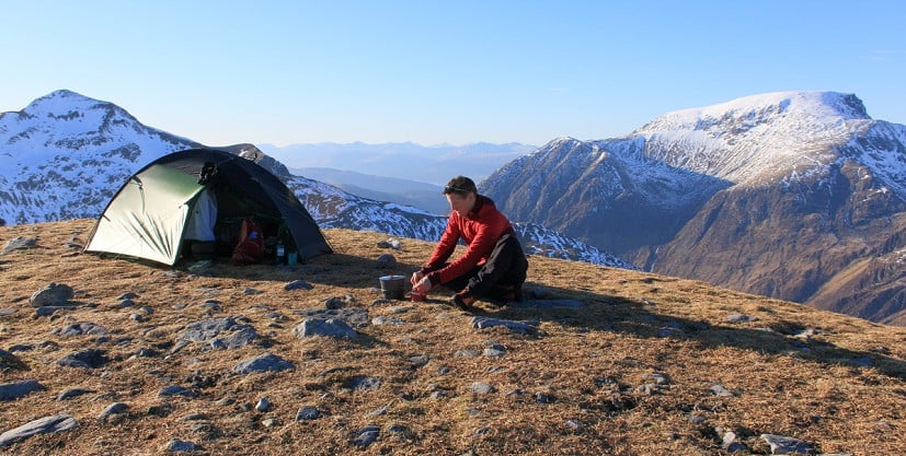 Hard to beat a summit camp, on the right evening  © Dan Bailey