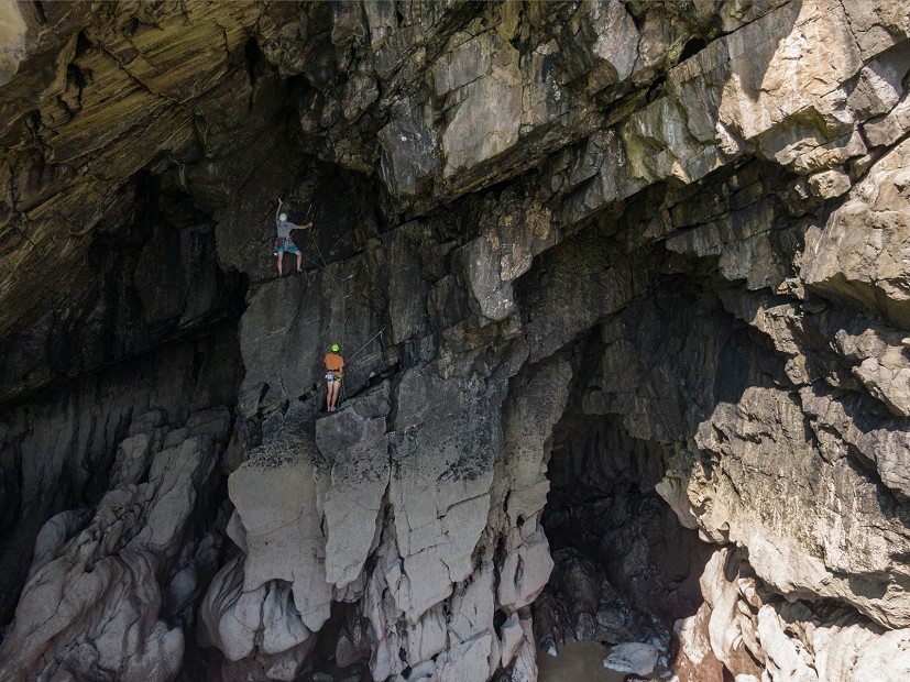 The Zone in trad mode in Pembroke (well, belay mode to be precise - I'm not the one climbing)  © UKC Gear