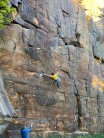 On My Fault Line belayed by the first ascensionist Craig Smith.