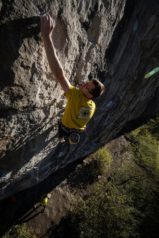 Will Bosi made the most of perfect conditions to tick Mutation 9a.  © Band of Birds