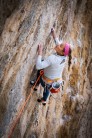Sasha DiGiulian climbing Nadir 8b+ at Odyssey, Kalymnos