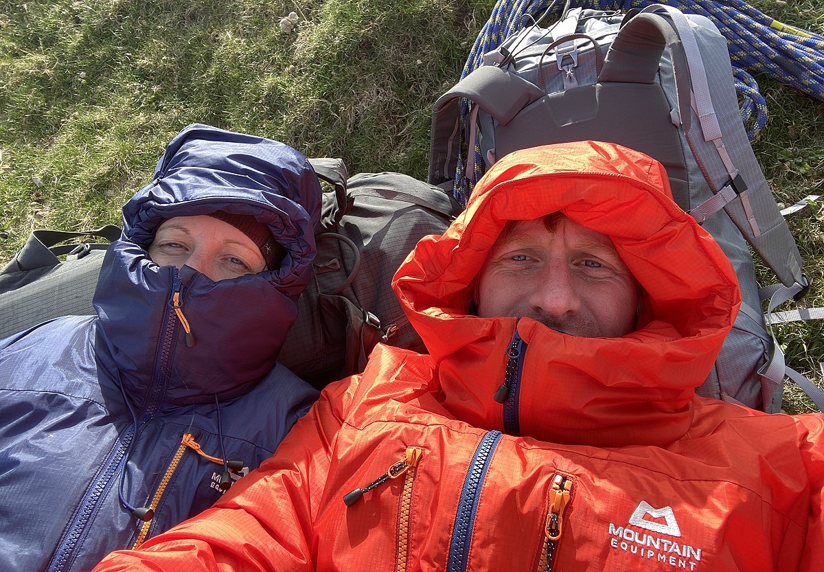 Escaping the cold northerly winds in Pembroke, Emma in Alpamayo, Matt in the Citadel  © Matt Stygall