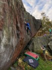 Kyle Lewin on Rabbit's Paw Wall HVS 5b at Caley Crags.