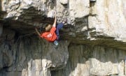 Pete Scott climbing his first 7c - and what a beauty!!