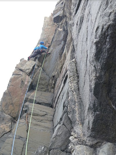 Kath climbing Hebridean Princess, Caol Beag  © Mick Tighe