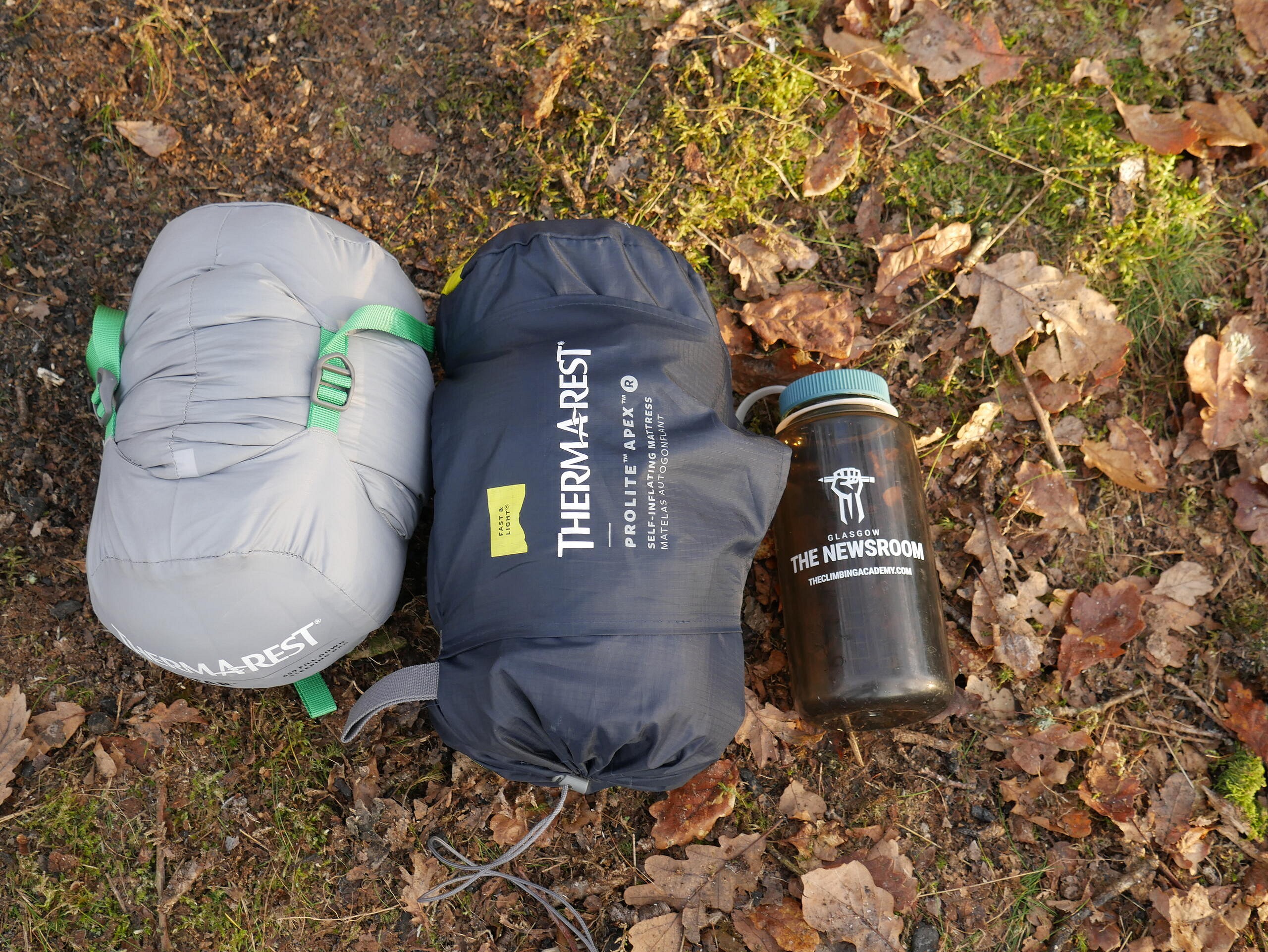 Questar (left) and Prolite (right) packed up with Nalgene for size  © UKC Gear
