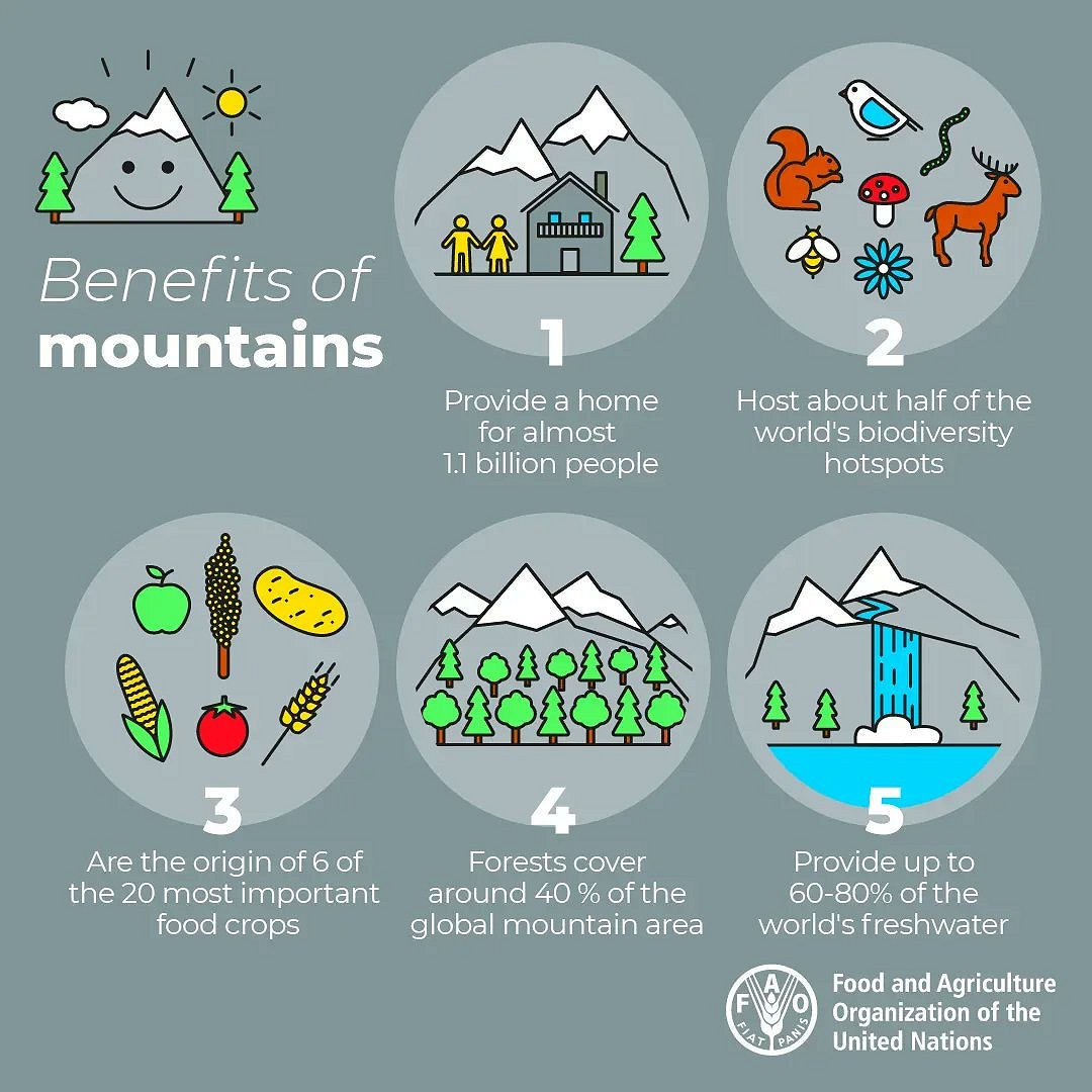 The benefits of mountains.  © FAO