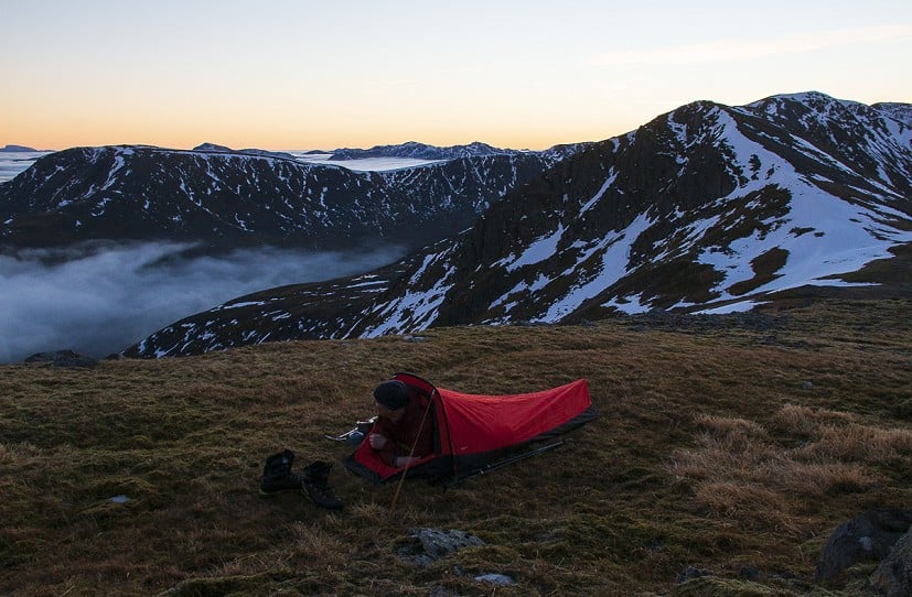 Bivvy above the clouds on Tom a' Choinich  © Dan Bailey - UKHillwalking.com