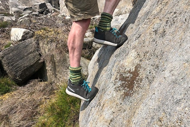 Scarpa Gecko showing amazing friction at Crag Willas  © Andy Ovens