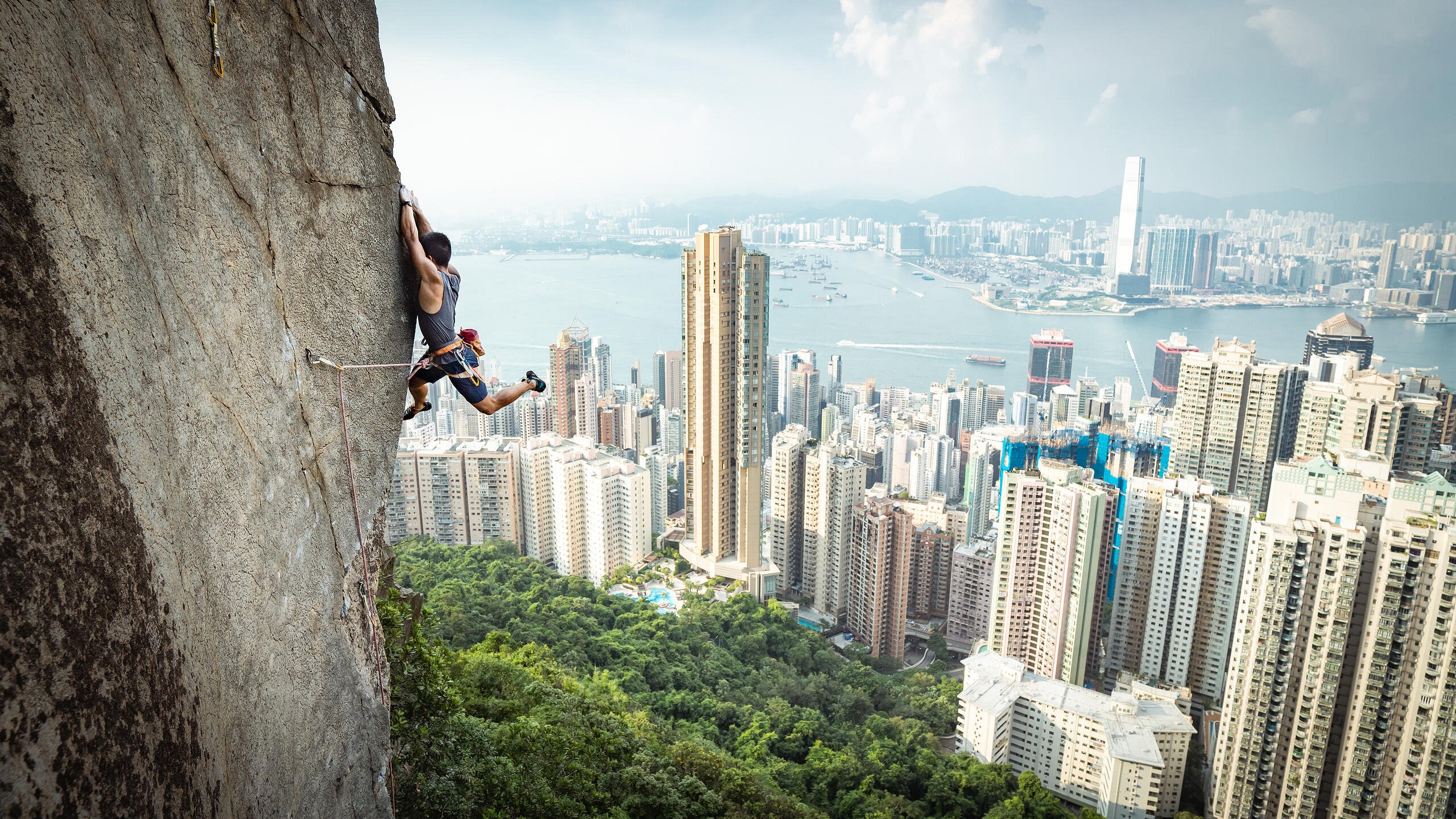 This Photo was taken when Dennis kwok climbing on " Poison Ivy" 8b+ at Central Crag, Hong Kong  © Tony Cheung