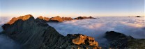 Cuillin Ridge with cloud inversion, taken from Sgurr Mhic Choinnich at sunrise