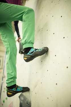 Climbing shoes are close-fitting. You might prefer to wear socks for extra comfort.  © Nick Brown