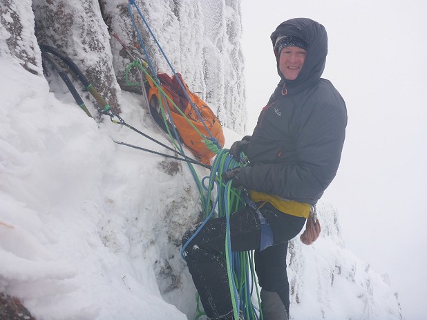 Very glad of the Generator Alpine on a long, cold winter belay  © Dave Saunders