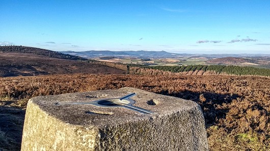 Fine views from Meikle tap trig point today.  © Kev R