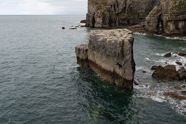 A poorly timed adventure on Rock Around The Block, with the tide too low to carry on  © Alan James