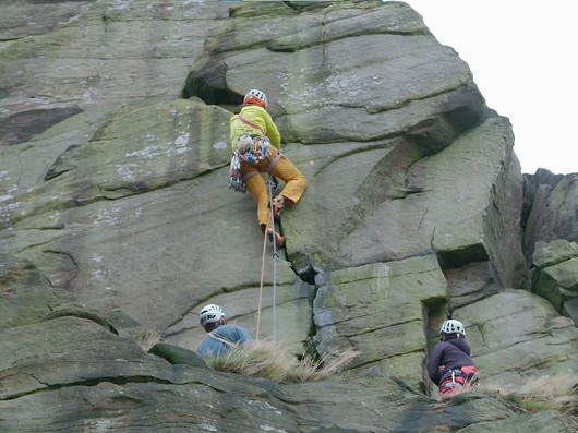 Jesse Dufton on pitch 2 of Encouragement as part of tv series "The Pennines: Backbone of Britain"  © channel 4