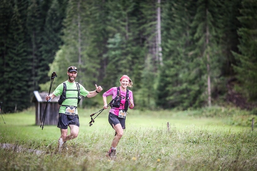 Racing through injury, with her husband Ben on the 7-day Transalpine Run  © Sportograf