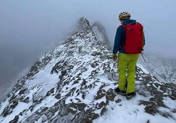 Taking it for a spin on an early season Crib Goch  © Toby Archer