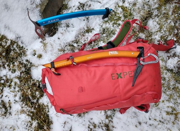 The axe attachment is arguably the least good thing about this pack  © Toby Archer