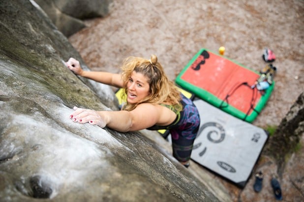 Bouldering on rock combines the physical activity and problem solving you will be used to at the gym with being outdoors.  © Nick Brown