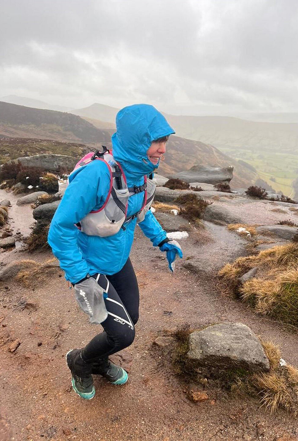 Testing out the Spine Jacket on a particularly wet day!!  © UKC Gear