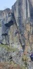 Fin on Stonefall Crack direct at dumbarton rock