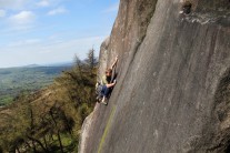 Will Rupp leaning into the traverse on Smear Test, E3 5c