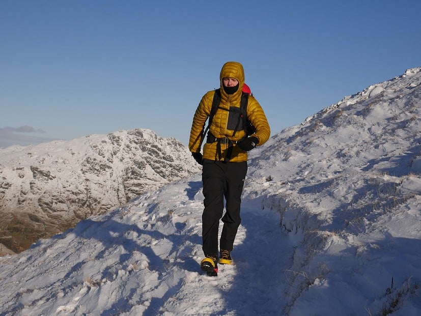 The lightweight Aequilbriums keeping my feet comfortable and warm on a day in the Arrochar Alps  © UKC Gear