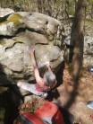 Gemma on La Coquille, a nice 6a+ at Beauvais Nainville