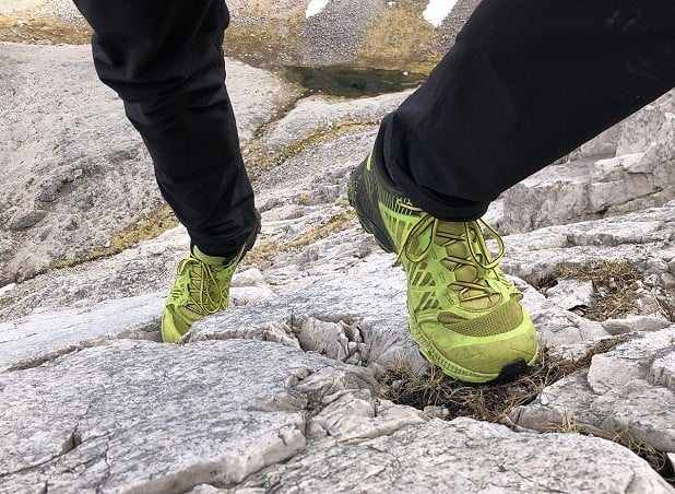 The sturdy and grippy sole is surprisingly well suited to scrambling  © Dan Bailey