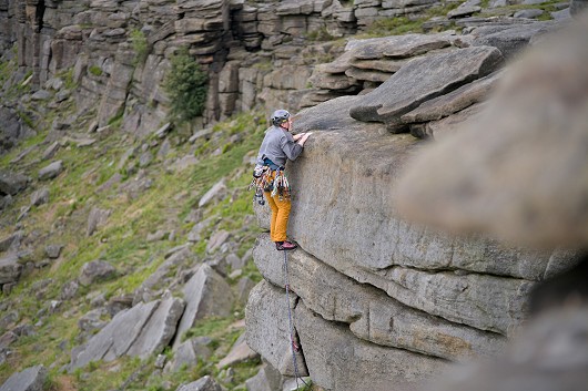 Unknown climber on BAW's Crawl  © Tom Keeble