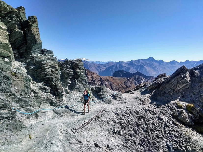 Louise climbing the last few metres to Col du Loson, the highest point of the trek  © Cecilia Mariani