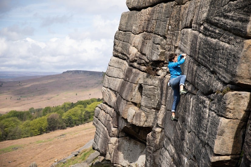 Luckily the TC Pro excels on gritstone outcrops too, especially for big mileage lower-grade days  © UKC Gear