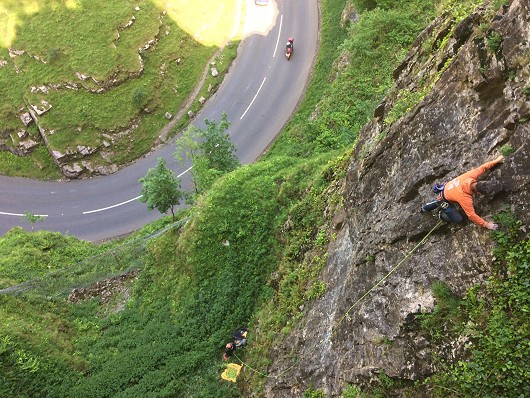 A good view of one of the lesser climbed cheddar sport routes  © Stanners