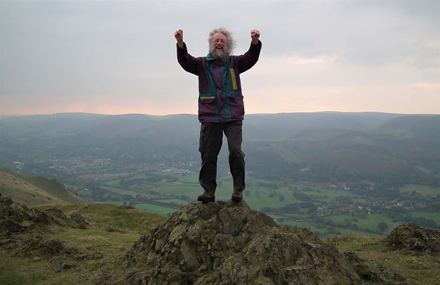 Jeff Kent on Caer Caradoc Hill, one of his favourite of all the Kents  © Sue Bell