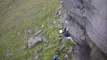 Strong Dan keeps it calm on the psychological crux during the first ascent