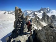 Heading over the Aiguille d’Entreves Traverse AD- 4c