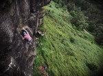 Just coming out of the crux layback