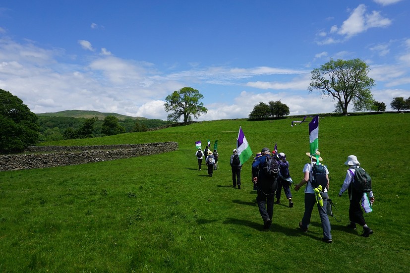 The Equal Votes Walk following the Dales Way just outside Staveley  © Chris Scaife