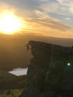Beautiful sunset climbing on Gargoyle Flake