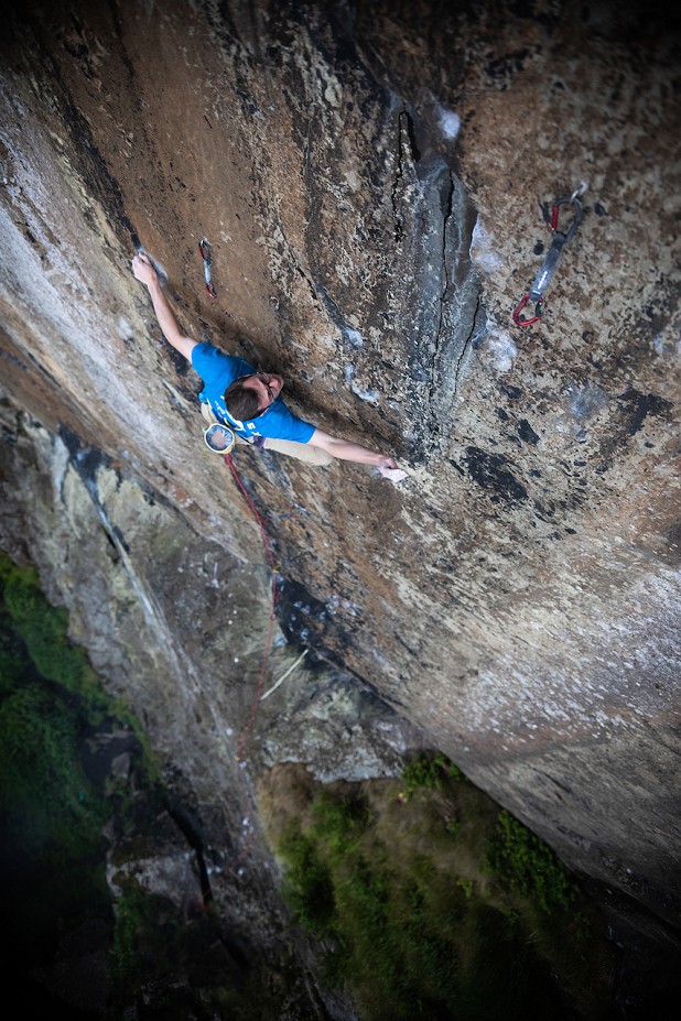 Free at Last 9a+, Scotland's hardest sport route.  © Band of Birds