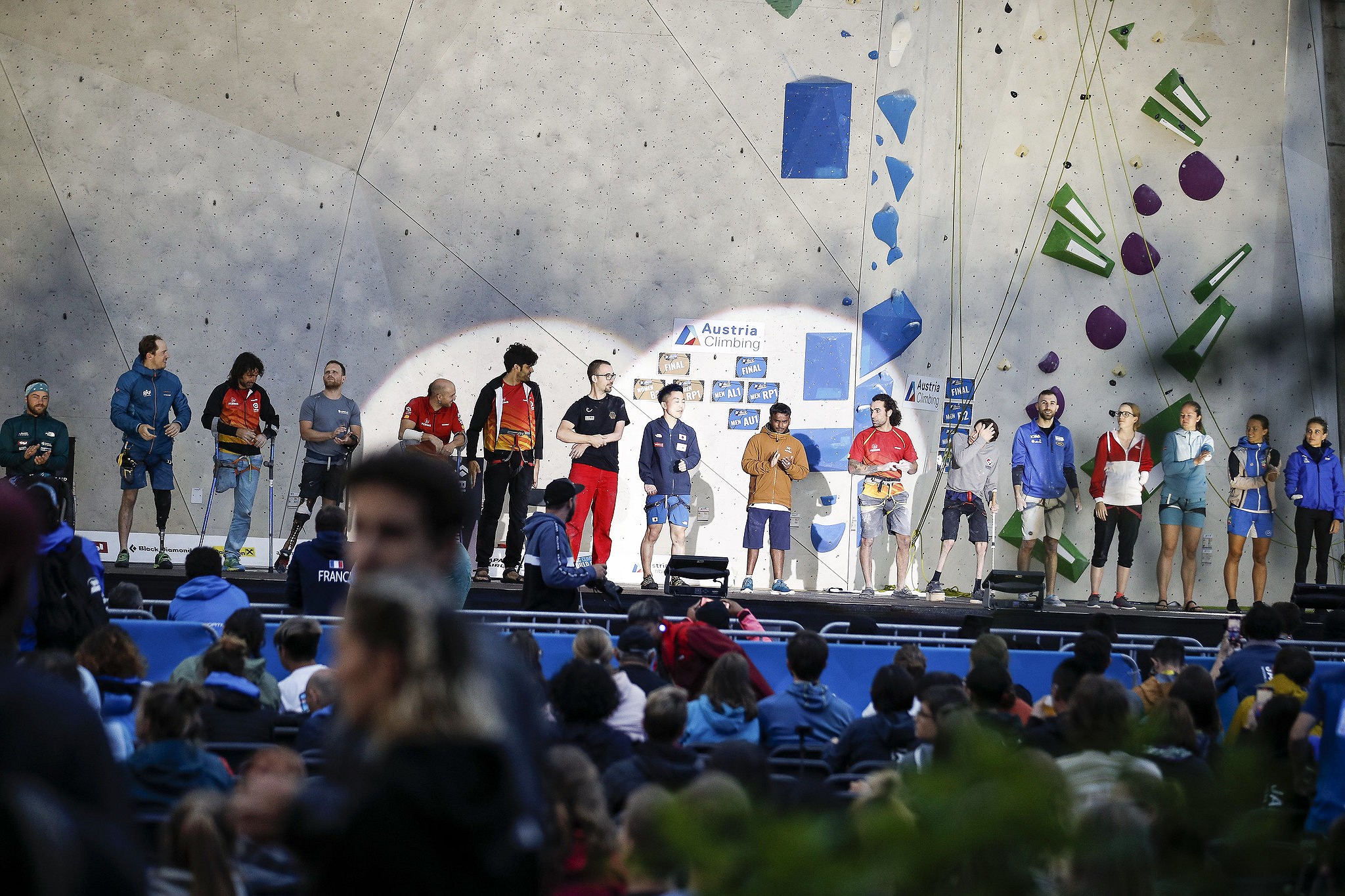The IFSC Paraclimbing World Cup finals in Innsbruck drew a large crowd.  © Dimitris Tosidis/IFSC